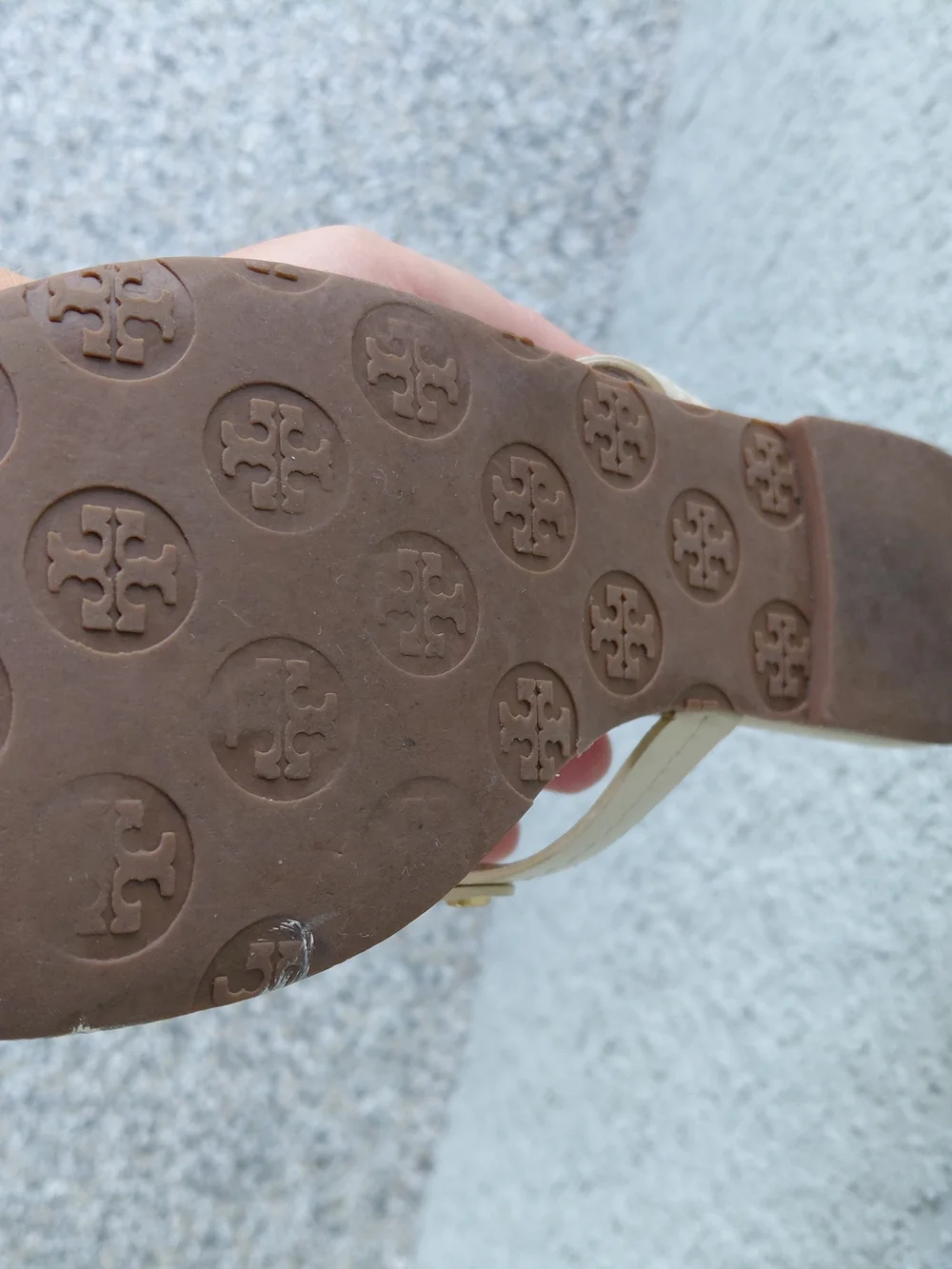 Tory Burch Miller Ivory Leather Logo Thong Sandals Flip Flops Women's 6,5/7 - Picture 4 of 6